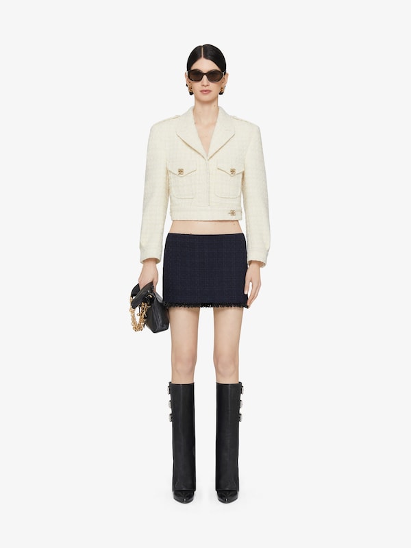 Givenchy Cropped jacket in tweed with 4G Liquid detail