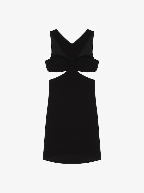 Givenchy Cut Out Dress In Crepe Satin With Rhinestones Detail