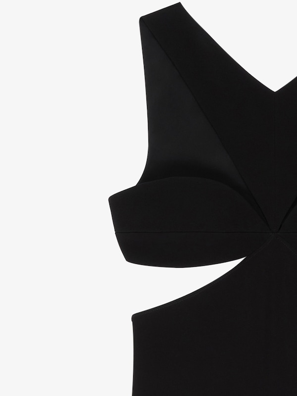 Givenchy Cut Out Dress In Crepe Satin With Rhinestones Detail