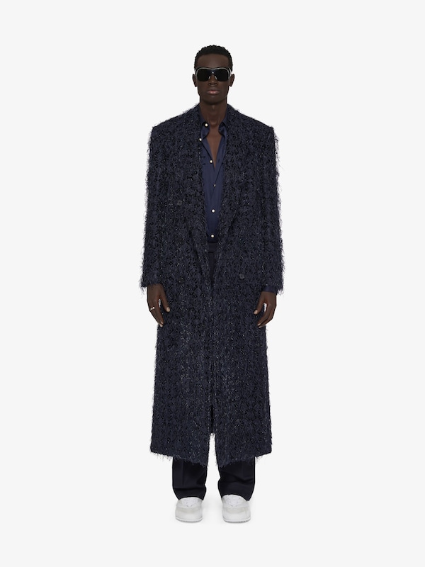 Givenchy Double Breasted Coat In Monogram 72 Fancy Jacquard