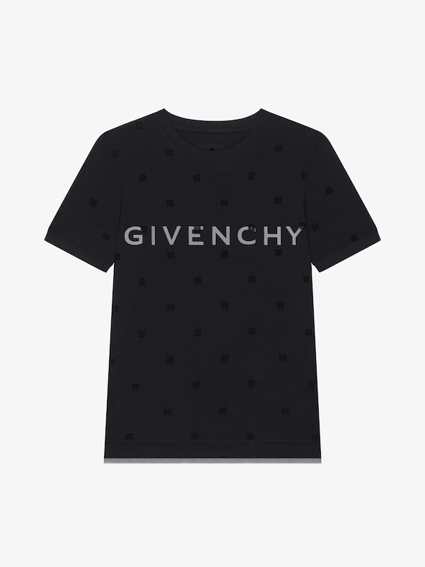 Givenchy Double layered fitted t-shirt in cotton with 4G tulle