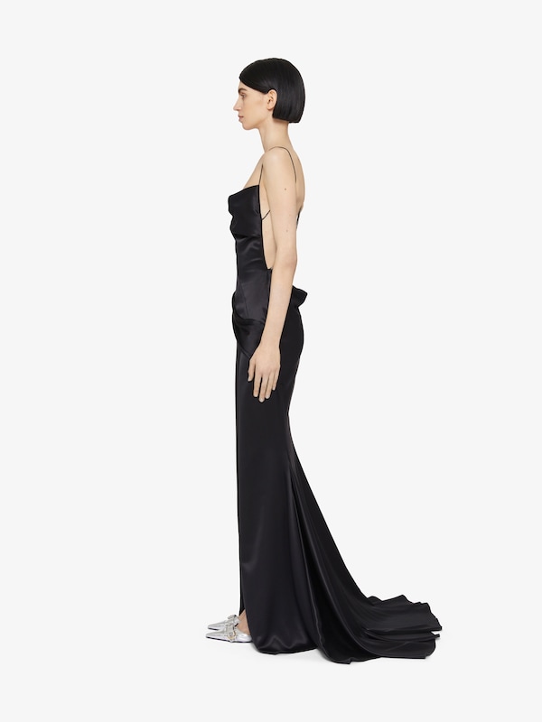 Givenchy Evening Draped Dress In Satin With Crystals