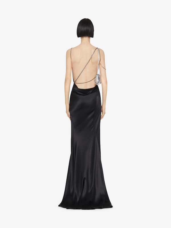 Givenchy Evening Draped Dress In Satin With Crystals