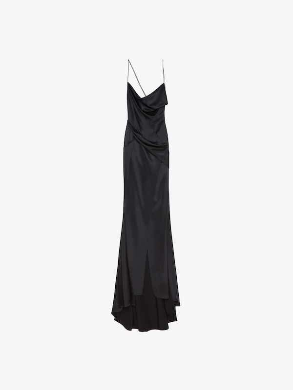 Givenchy Evening Draped Dress In Satin With Crystals