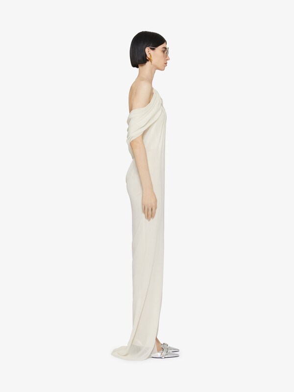 Givenchy Evening Draped Dress In Silk With Crystals Détail