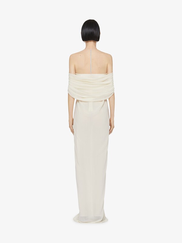 Givenchy Evening Draped Dress In Silk With Crystals Détail