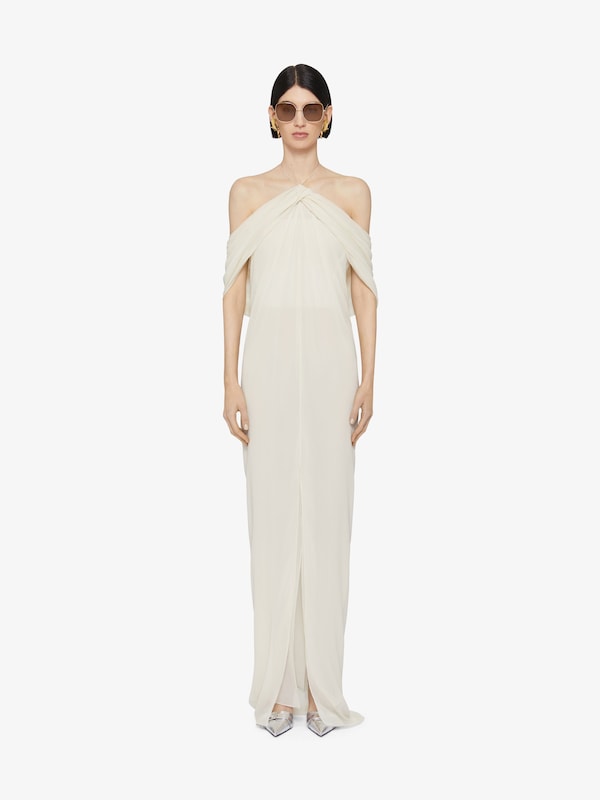 Givenchy Evening draped dress in silk with crystals détail