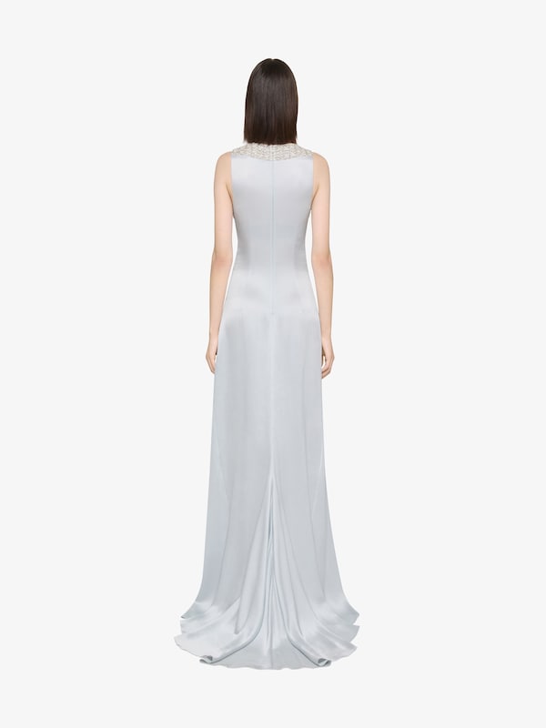 Givenchy Evening Dress In Crepe Satin With Crystals And Pearls