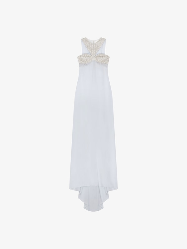 Givenchy Evening Dress In Crepe Satin With Crystals And Pearls