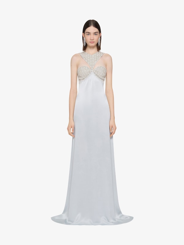 Givenchy Evening dress in crepe satin with crystals and pearls