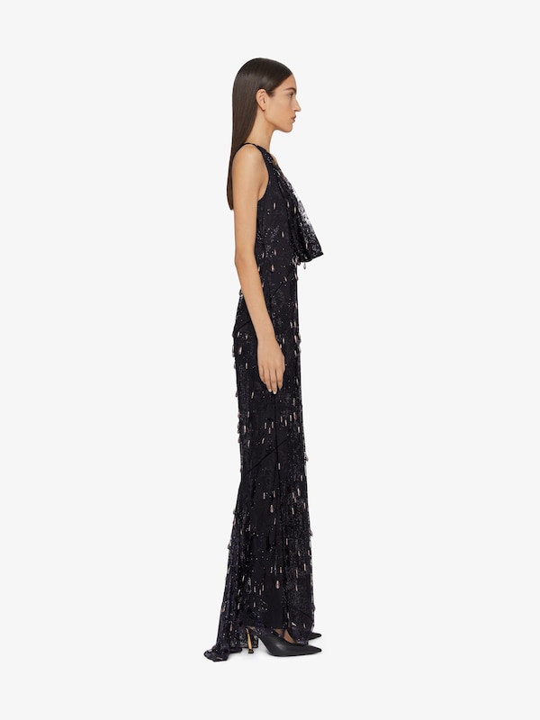 Givenchy Evening Dress In Lace With Embroidered Pearls