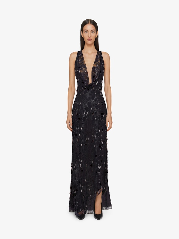 Givenchy Evening dress in lace with embroidered pearls