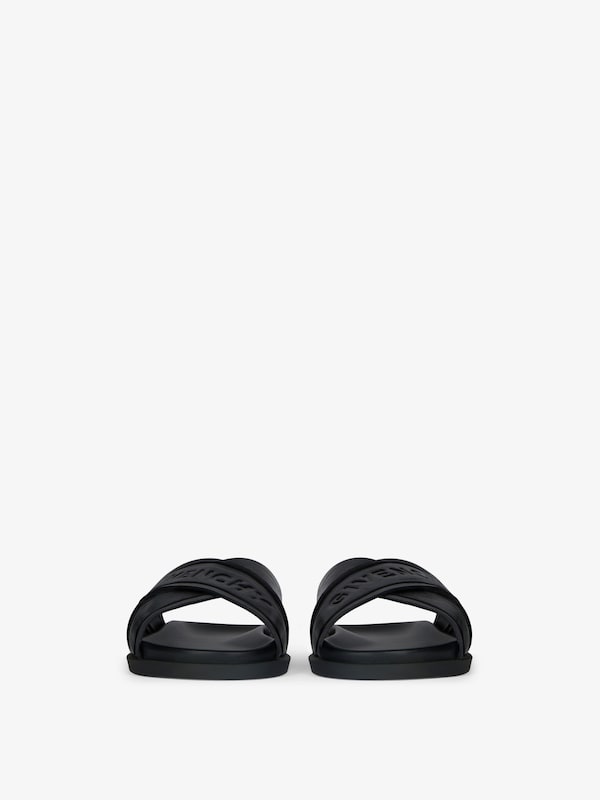 Givenchy G Plage Flat Mules With Crossed Straps In Leather
