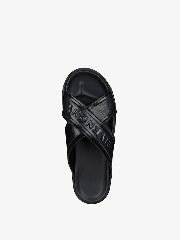 Givenchy G Plage Flat Mules With Crossed Straps In Leather