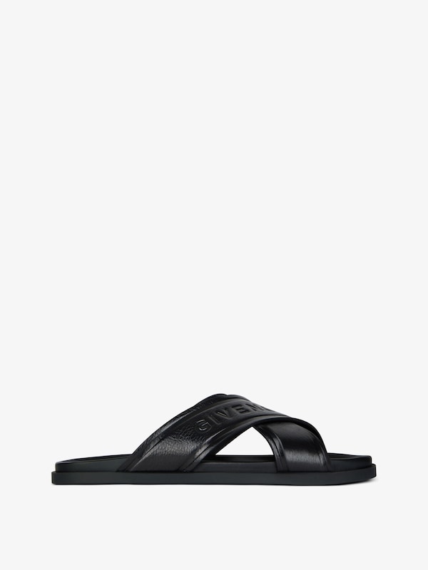 Givenchy G Plage flat mules with crossed straps in leather