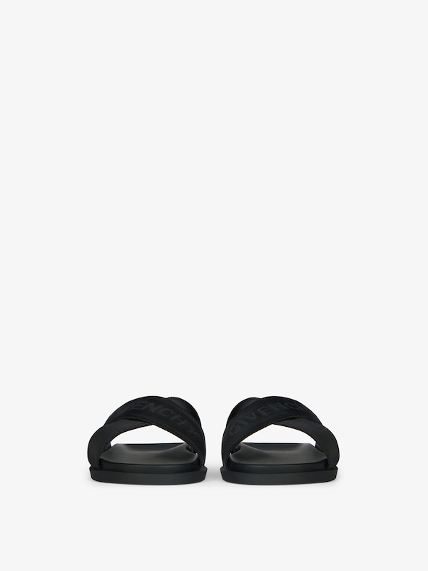 Givenchy G Plage Flat Mules With Crossed Straps In Webbing