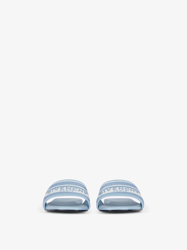 Givenchy 4G Flat Mules In Denim With Stripes