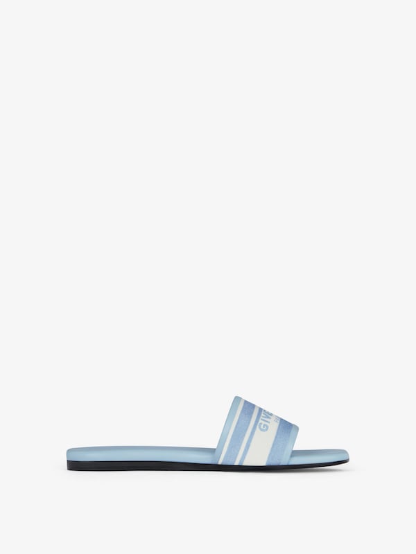 Givenchy 4G flat mules in denim with stripes