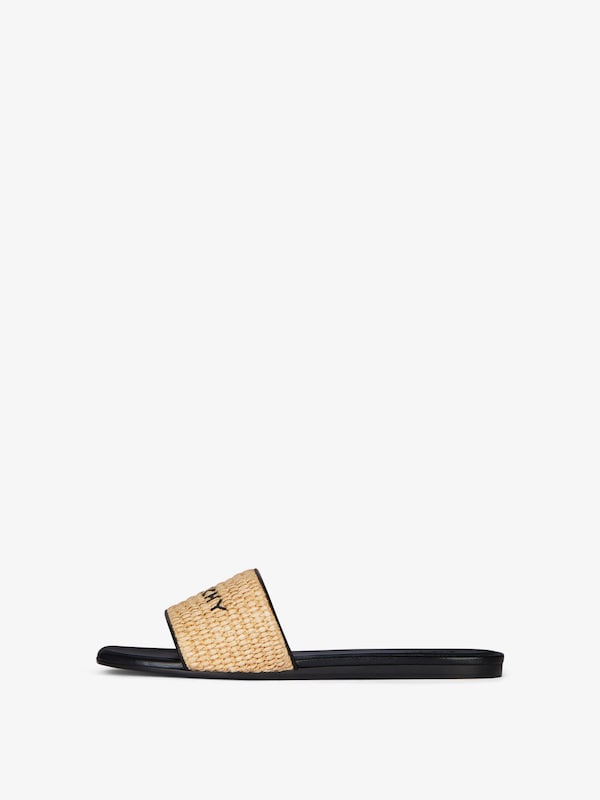 Givenchy 4G Flat Mules In Raffia