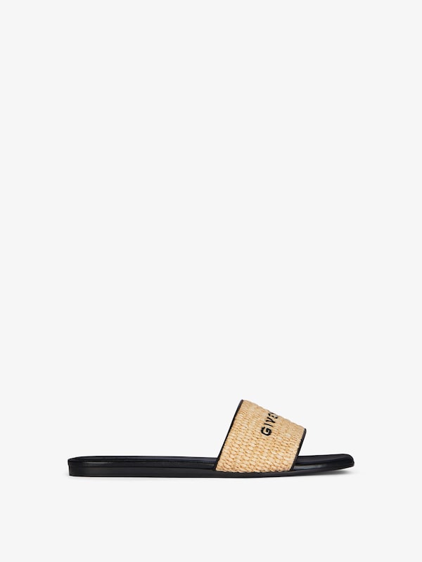 Givenchy 4G Flat Mules In Raffia