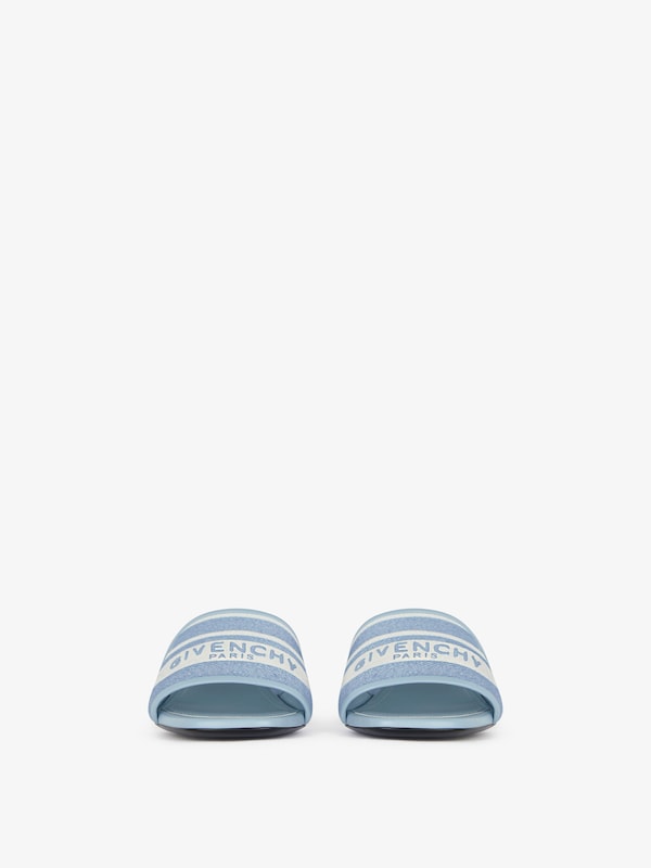 Givenchy 4G Heeled Mules In Denim With Stripes