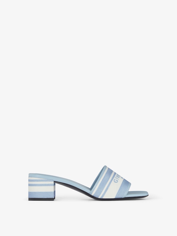 Givenchy 4G heeled mules in denim with stripes