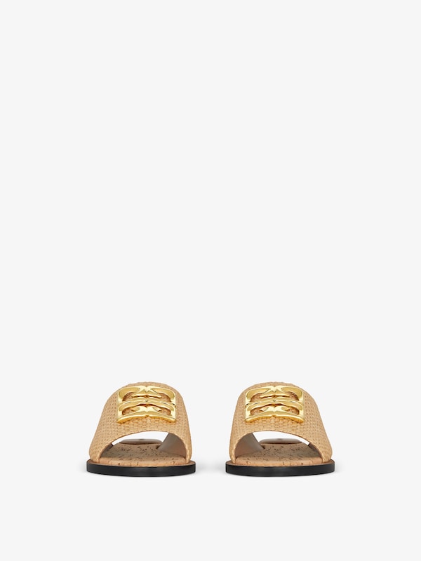 Givenchy 4G Liquid Flat Mules In Raffia