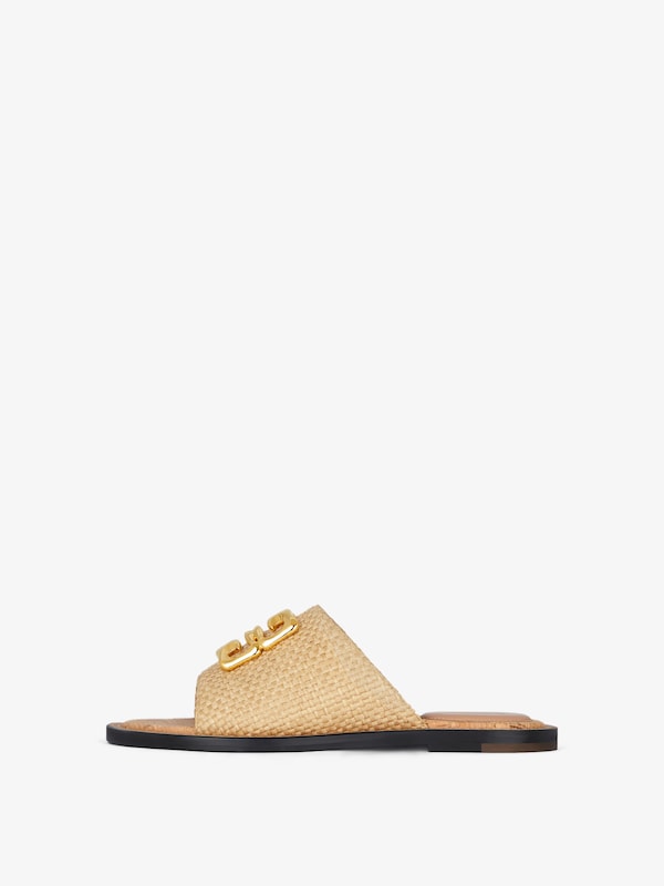 Givenchy 4G Liquid Flat Mules In Raffia