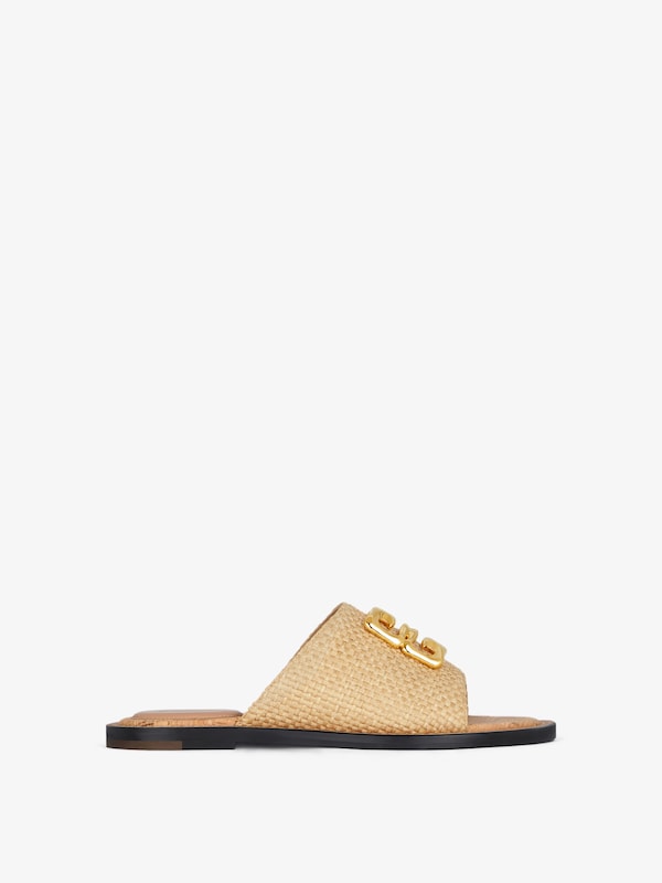 Givenchy 4G Liquid Flat Mules In Raffia