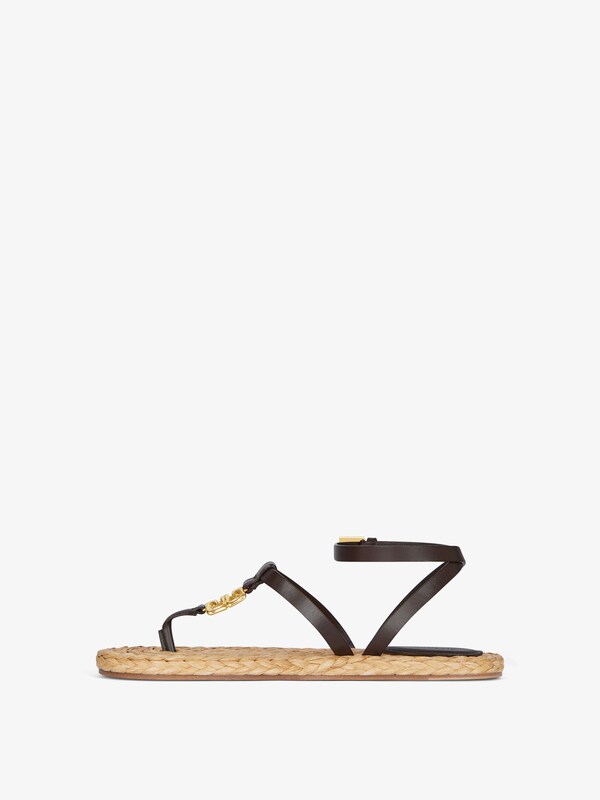 Givenchy 4G Liquid Tong Sandals In Raffia