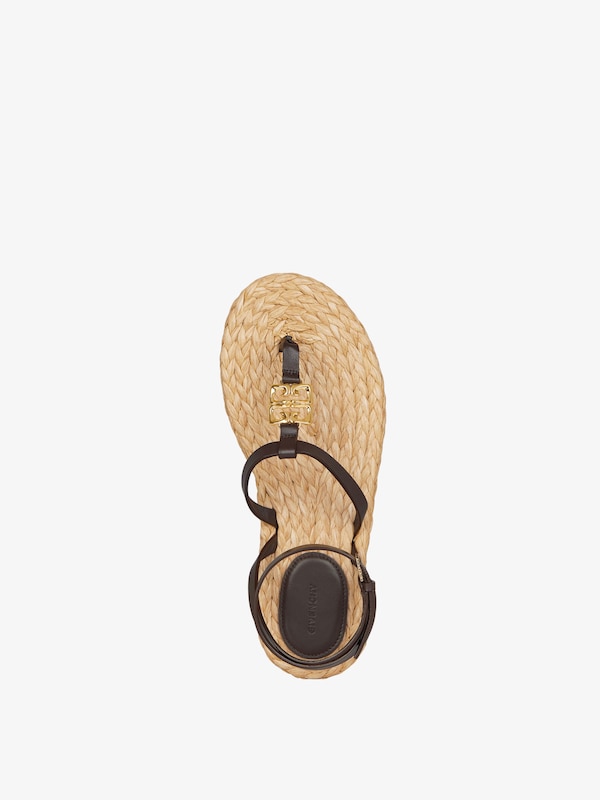 Givenchy 4G Liquid Tong Sandals In Raffia