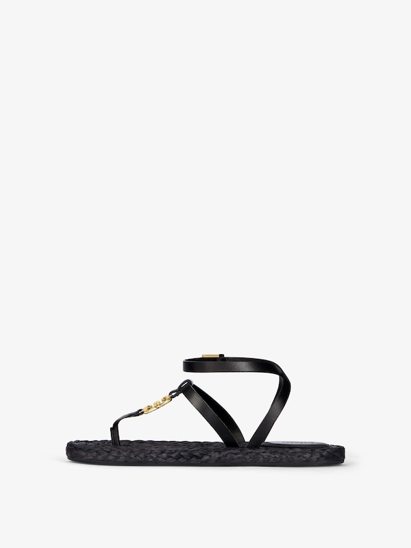 Givenchy 4G Liquid Tong Sandals In Raffia