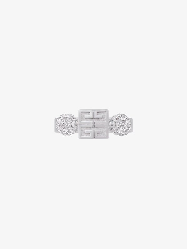 Givenchy 4G Ring In Metal With Crystals