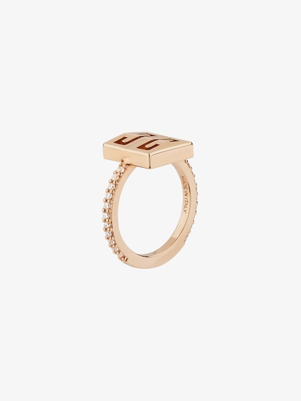 Givenchy 4G ring in metal with crystals