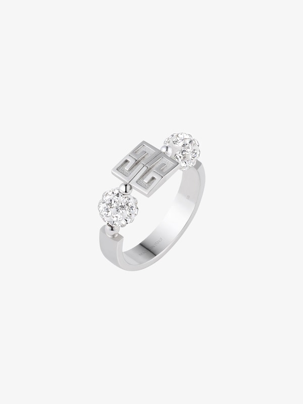 Givenchy 4G ring in metal with crystals