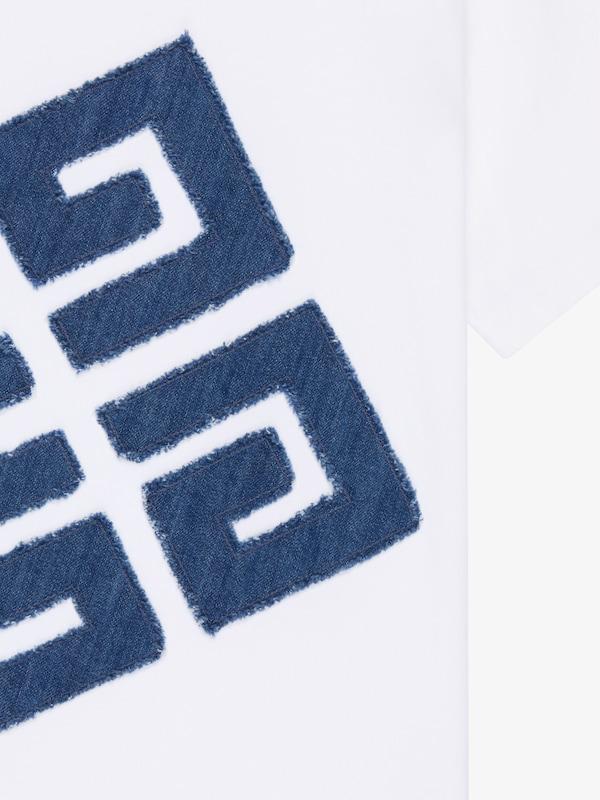 Givenchy 4G T-shirt In Cotton And Denim
