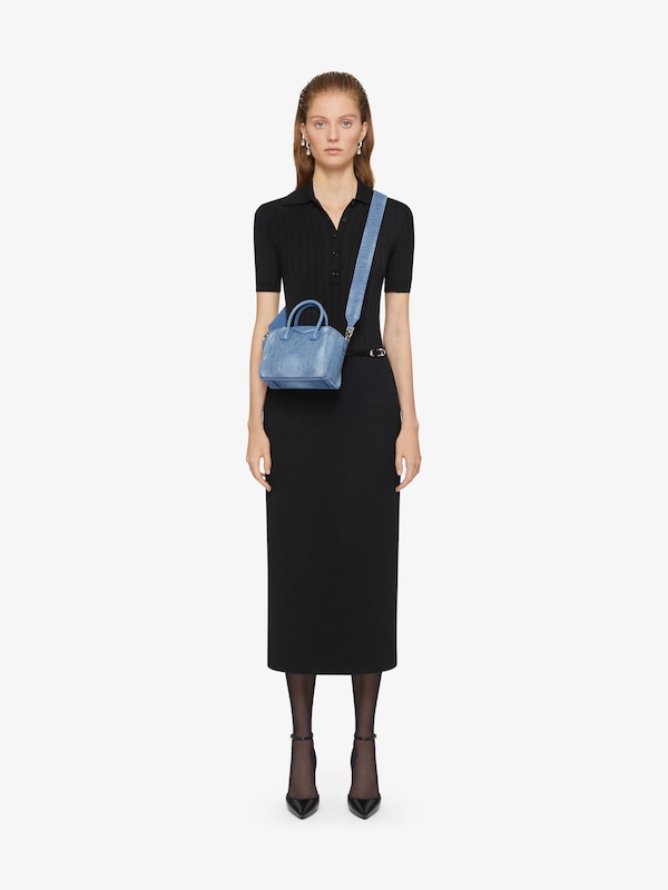 Givenchy Antigona Toy Bag In Washed Denim