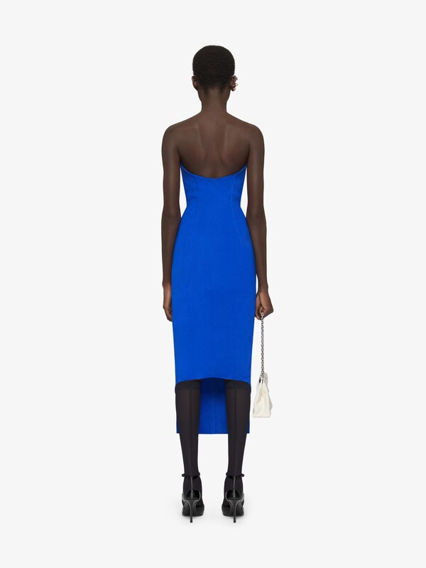 Givenchy Asymmetric Bustier Dress In Suede