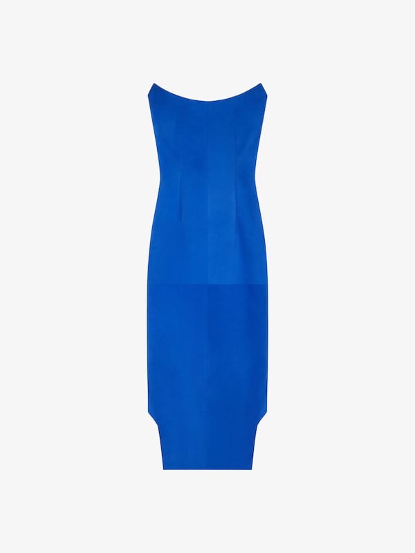 Givenchy Asymmetric Bustier Dress In Suede
