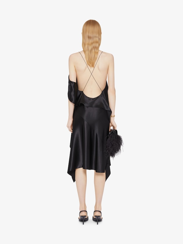 Givenchy Asymmetric Draped Dress In Satin