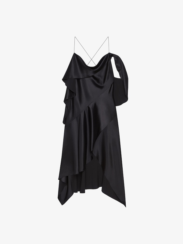 Givenchy Asymmetric Draped Dress In Satin
