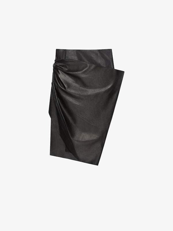 Givenchy Asymmetric draped skirt in leather