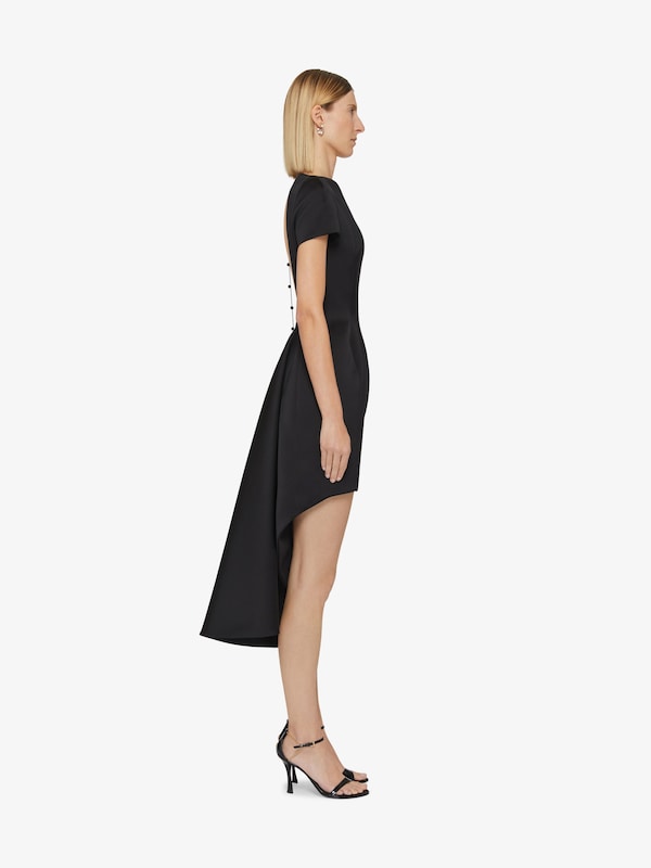 Givenchy Asymmetric Dress In Satin With Crystals