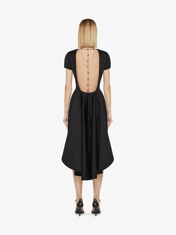 Givenchy Asymmetric Dress In Satin With Crystals