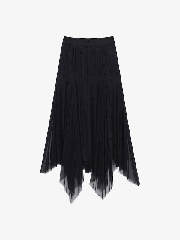 Givenchy Asymmetric Skirt In 4G Tulle