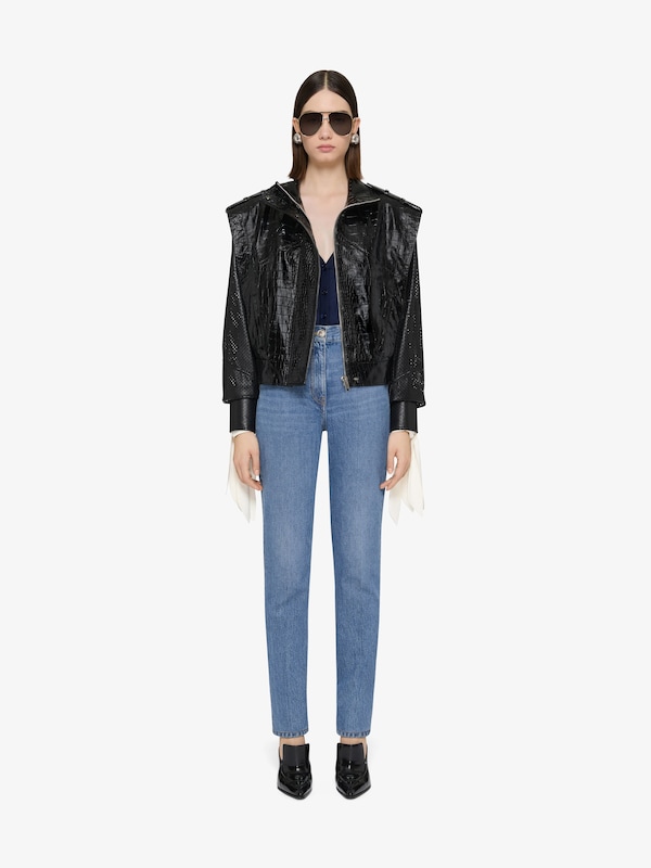 Givenchy Bi-material Biker Jacket In Leather