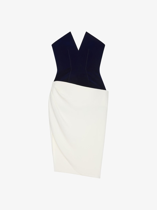 Givenchy Bi-material Bustier Asymmetric Dress