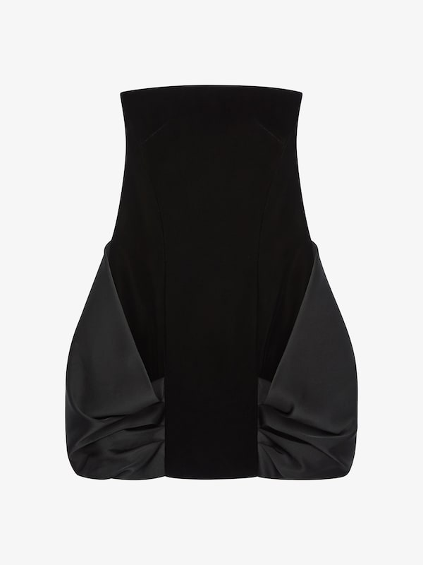 Givenchy Bi-material Bustier Draped Dress