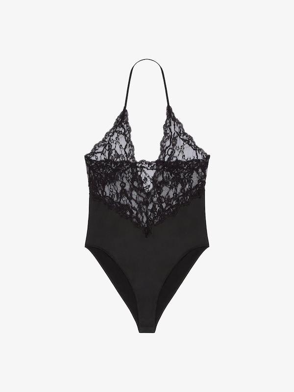Givenchy Bodysuit In Chandelier Lace And Jersey