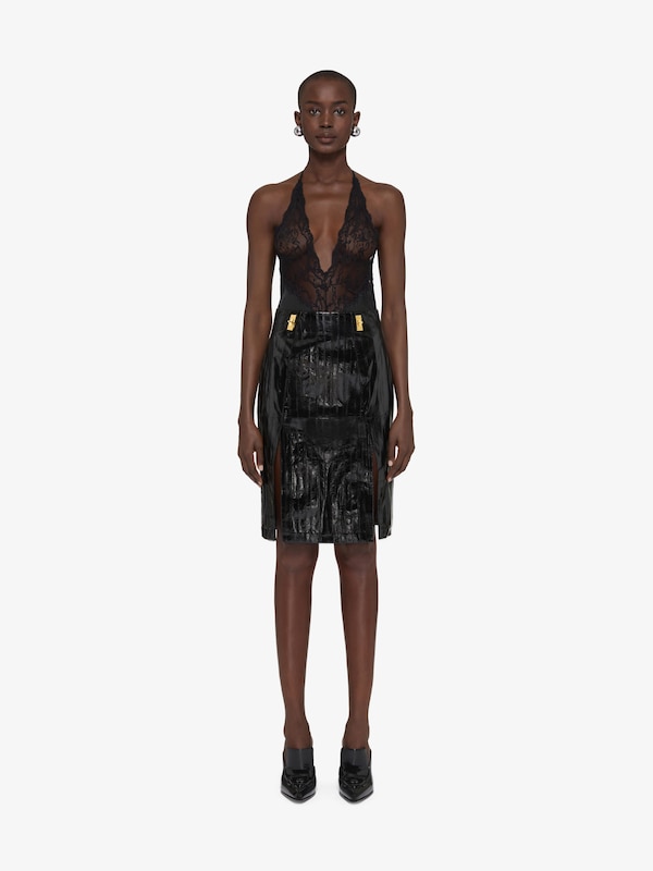 Givenchy Bodysuit in chandelier lace and jersey